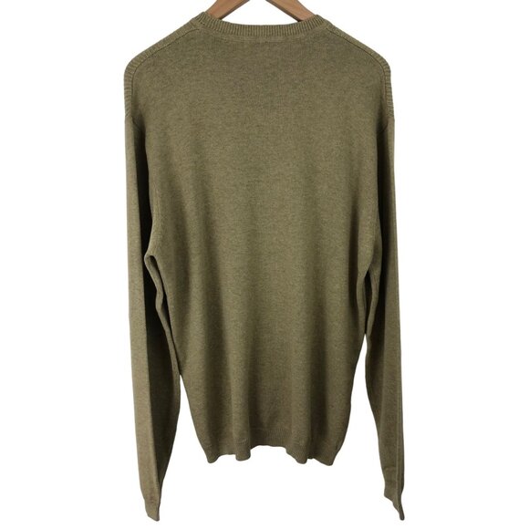 Claiborne Mens Size XL Tan Long Sleeve Ribbed Sweater 100% Cotton - Picture 2 of 11